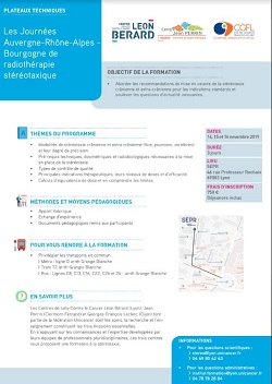 Les Journées Auvergne-Rhône-Alpes-Bourgogne de Radiothérapie stéréotaxique